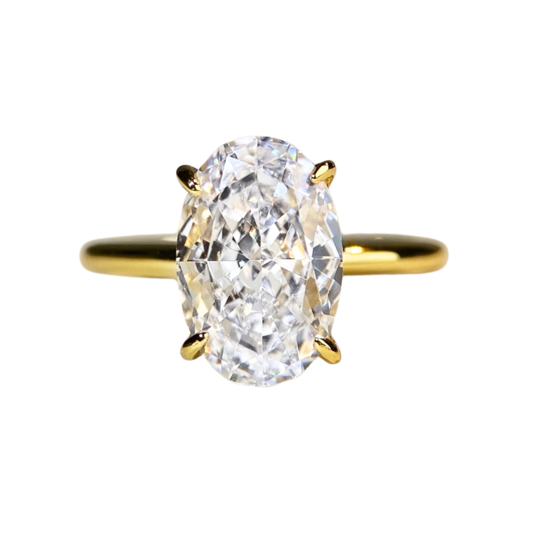 Melati Ring, Oval cut, White, Sterling Silver