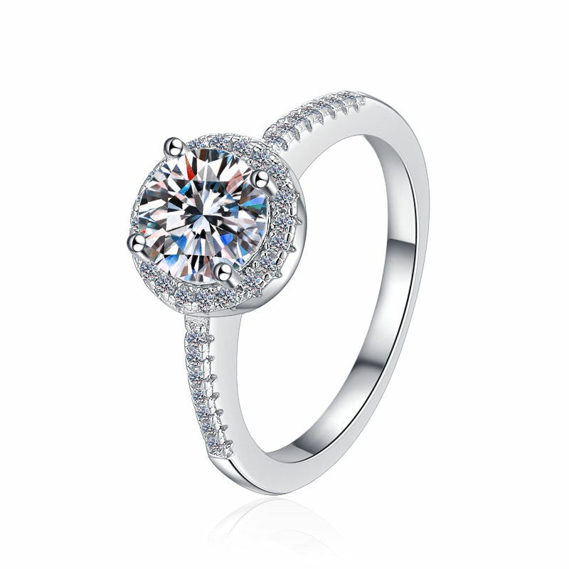 Seri ring, Round cut, White, Sterling Silver