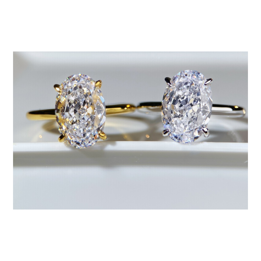 Heong Statement Ring, Oval cut, White, Sterling Silver