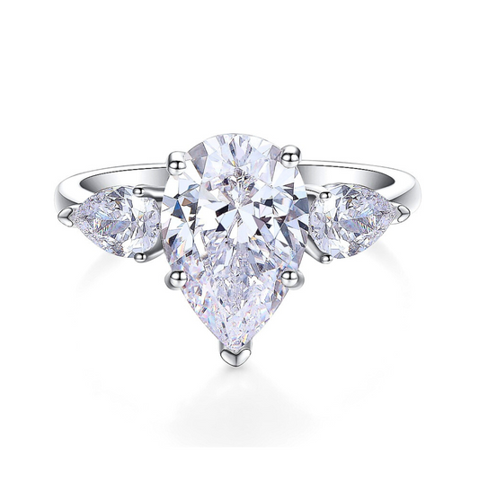 Valerie ring, Teardrop cut, 925 Sterling Silver