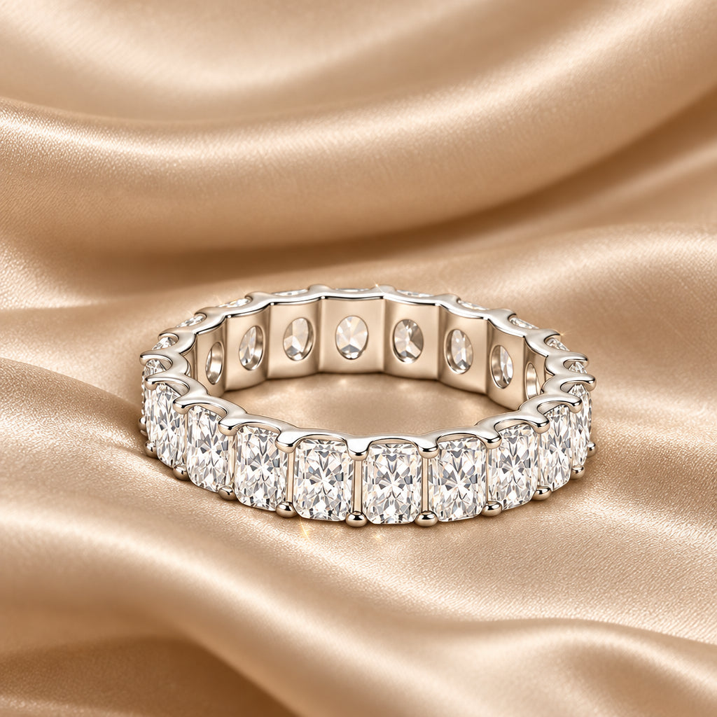 Anggun eternity band on satin